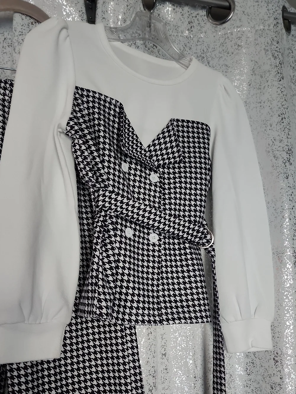 Houndstooth Two-Piece Pant Set 🤍🖤